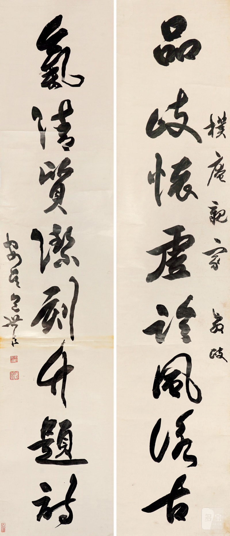 清 包世臣 书法对联立轴